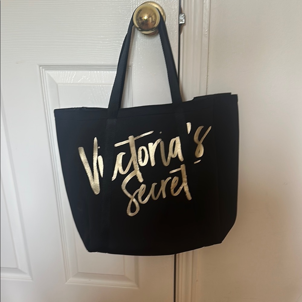 Victoria's Secret Black Tote with Gold Script